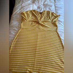 torrid Yellow and White Striped Ribbed Top